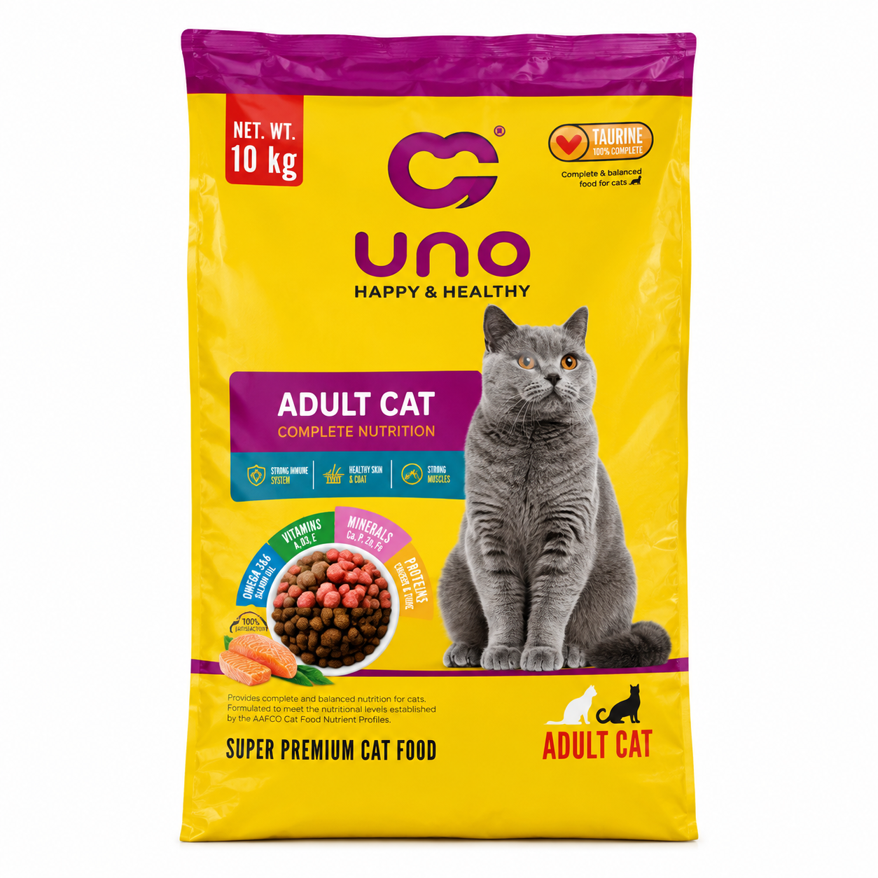 غذاخشک اونو ( uno ) گربه بالغ (نیم کیلو_ فله )