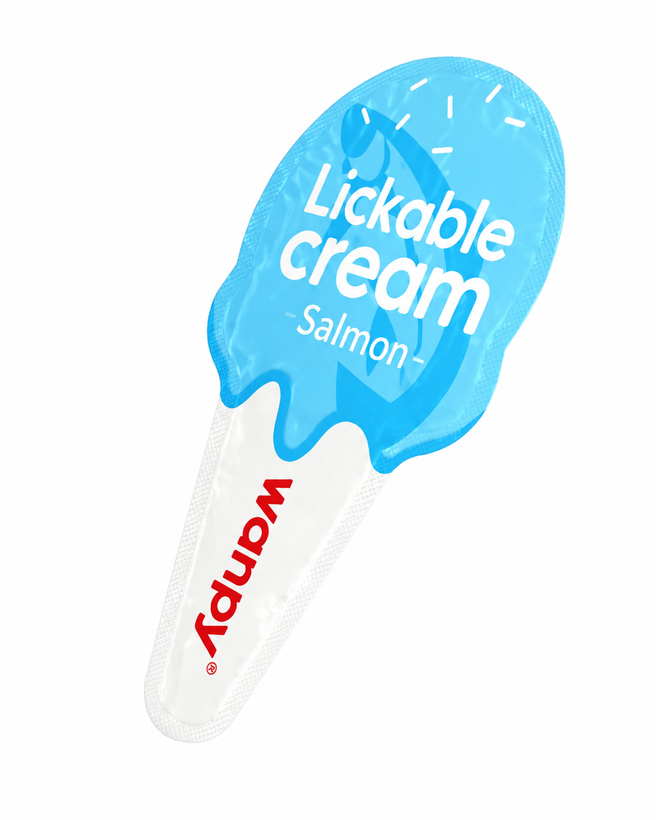 بستنی قاشقی گربه ونپی با طعم ماهی سالمون Wanpy Lickable Cream